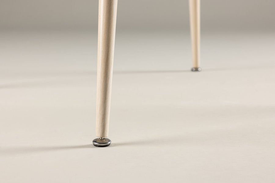 VENTURE DESIGN Plaza spisebord, rundt - hvitkalket MDF og stl (100)