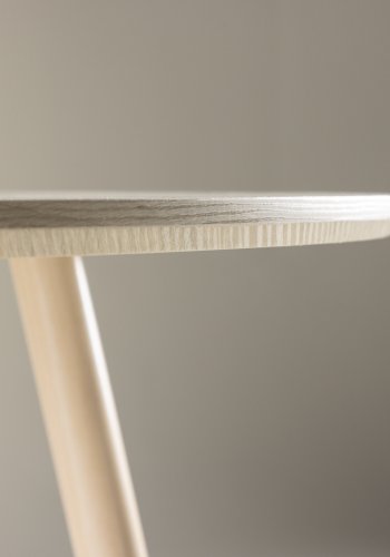 VENTURE DESIGN Plaza spisebord, rundt - hvitkalket MDF og stl (100)