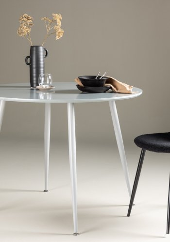 VENTURE DESIGN Plaza spisebord, rundt - gr MDF og stl (100)