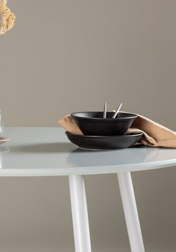 VENTURE DESIGN Plaza spisebord, rundt - gr MDF og stl (100)