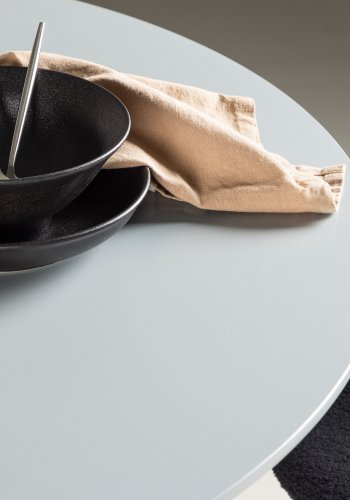 VENTURE DESIGN Plaza spisebord, rundt - gr MDF og stl (100)