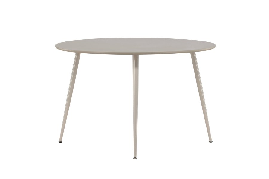 VENTURE DESIGN Plaza Esstisch, rund � beige MDF und Stahl (�120)