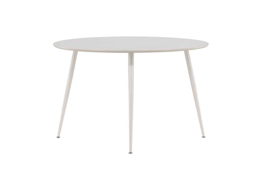 VENTURE DESIGN Plaza spisebord, rundt - beige MDF og stl (120)