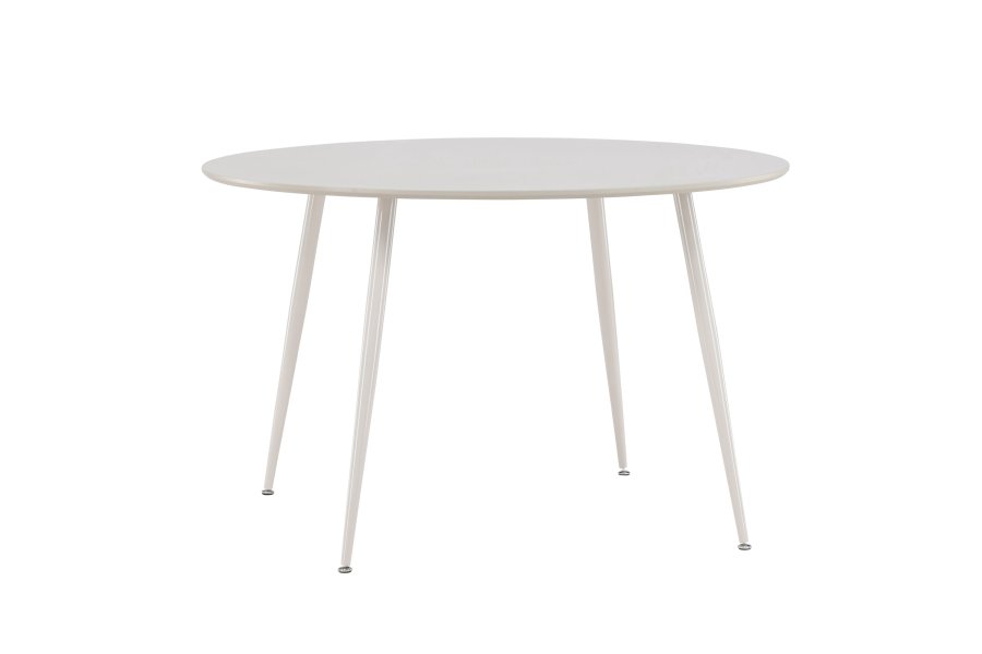 VENTURE DESIGN Plaza spisebord, rundt - beige MDF og stl (120)