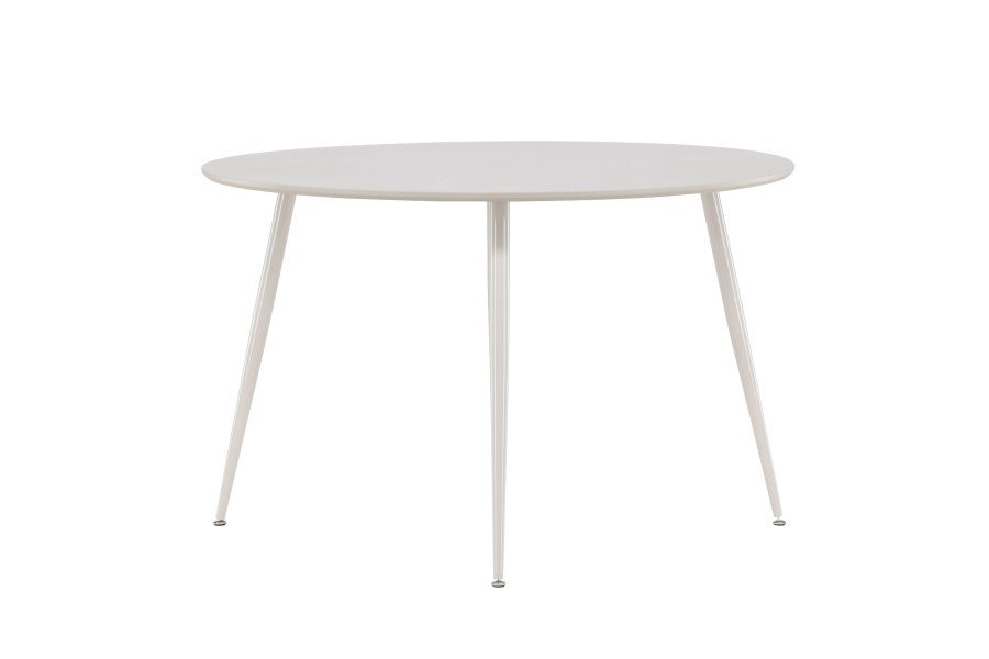 VENTURE DESIGN Plaza spisebord, rundt - beige MDF og stl (120)