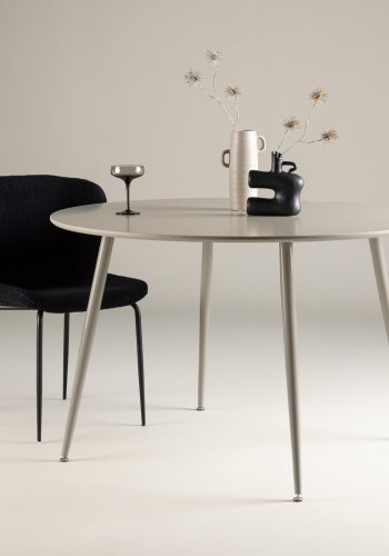 VENTURE DESIGN Plaza Esstisch, rund � beige MDF und Stahl (�120)