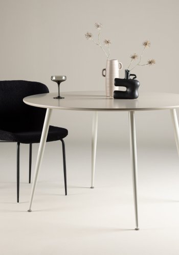 VENTURE DESIGN Plaza spisebord, rundt - beige MDF og stl (120)