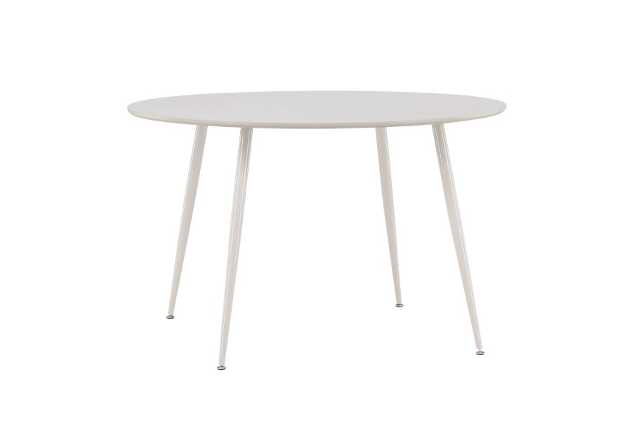 VENTURE DESIGN Plaza spisebord, rundt - beige MDF og stl (120)