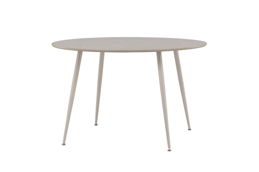 VENTURE DESIGN Plaza Esstisch, rund � beige MDF und Stahl (�120)