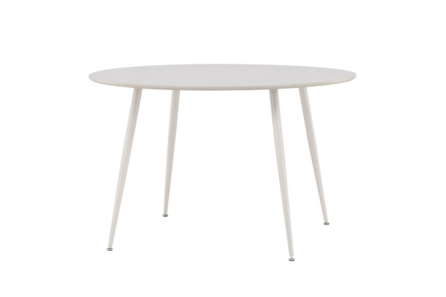 VENTURE DESIGN Plaza spisebord, rundt - beige MDF og stl (120)