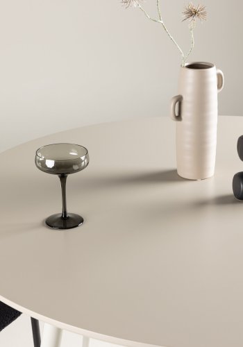 VENTURE DESIGN Plaza spisebord, rundt - beige MDF og stl (120)
