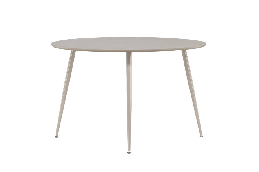 VENTURE DESIGN Plaza Esstisch, rund � beige MDF und Stahl (�120)