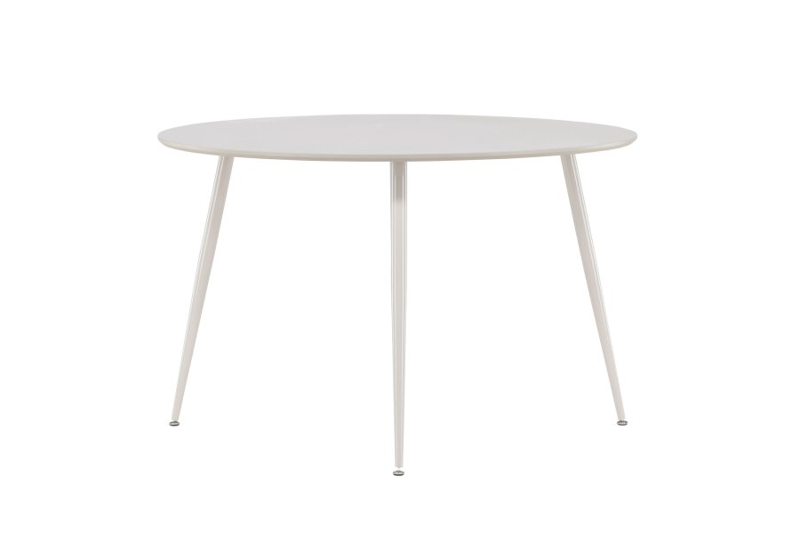 VENTURE DESIGN Plaza spisebord, rundt - beige MDF og stl (120)