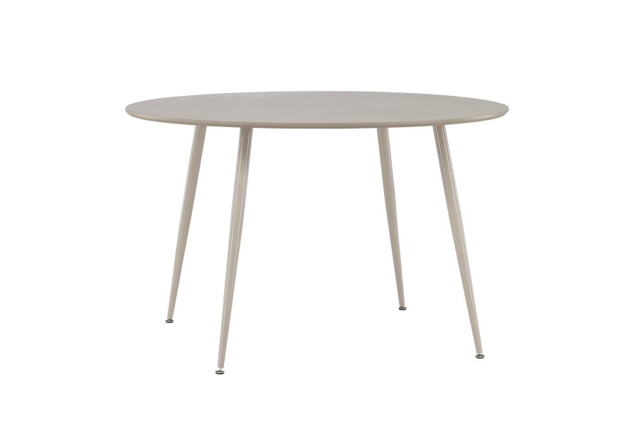 VENTURE DESIGN Plaza Esstisch, rund � beige MDF und Stahl (�120)