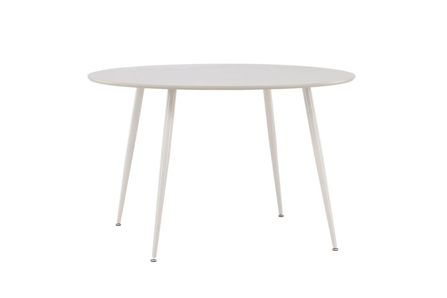VENTURE DESIGN Plaza spisebord, rundt - beige MDF og stl (120)