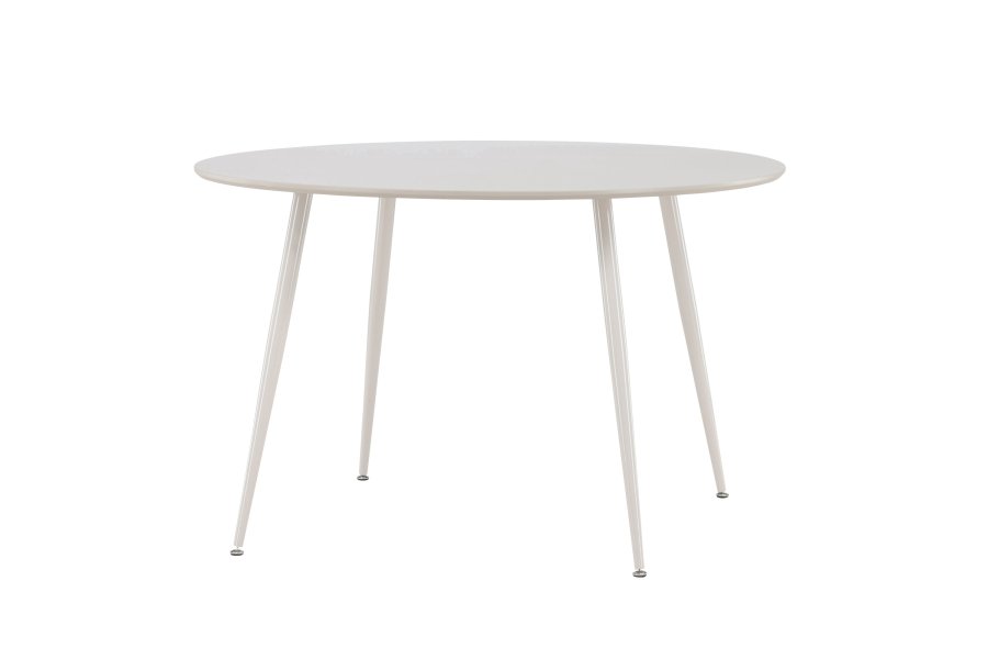 VENTURE DESIGN Plaza spisebord, rundt - beige MDF og stl (120)