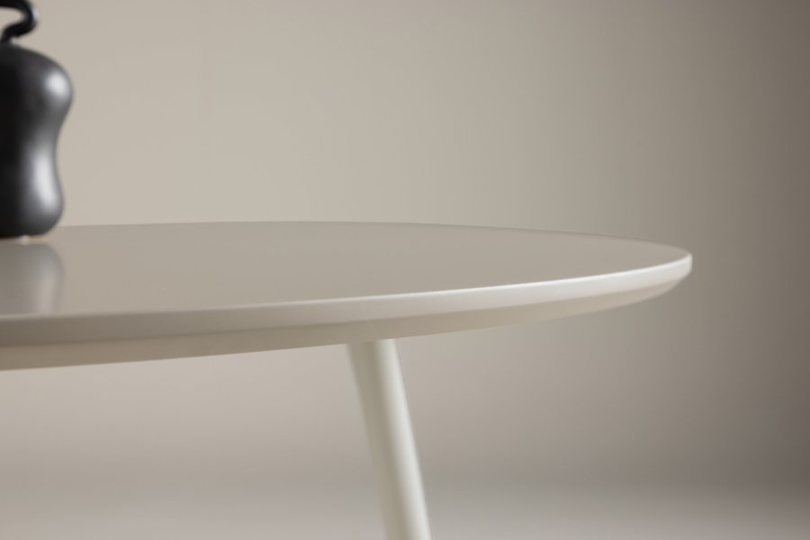VENTURE DESIGN Plaza Esstisch, rund � beige MDF und Stahl (�120)