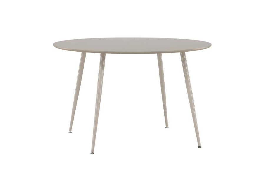 VENTURE DESIGN Plaza Esstisch, rund � beige MDF und Stahl (�120)