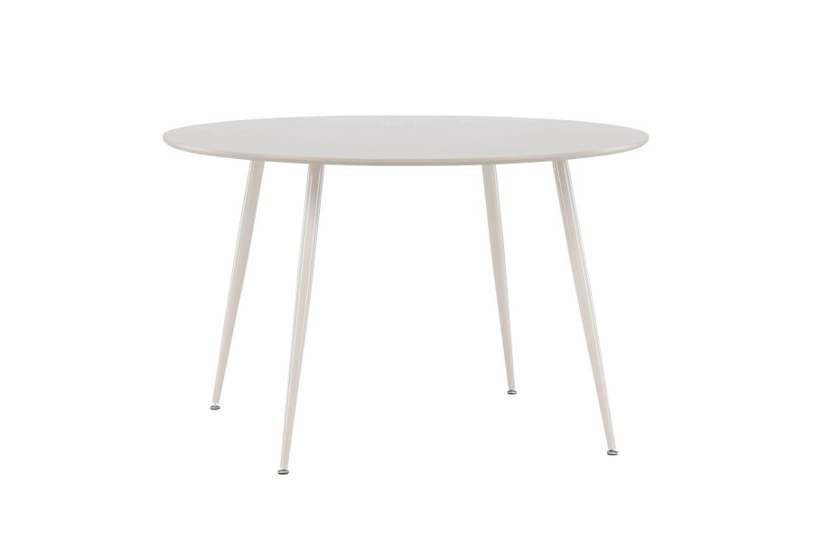 VENTURE DESIGN Plaza spisebord, rundt - beige MDF og stl (120)