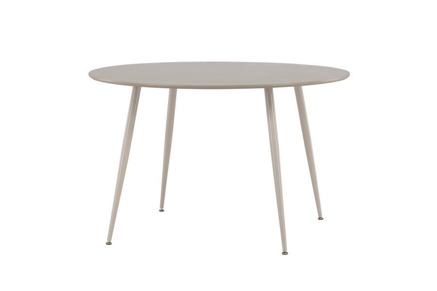 VENTURE DESIGN Plaza Esstisch, rund � beige MDF und Stahl (�120)
