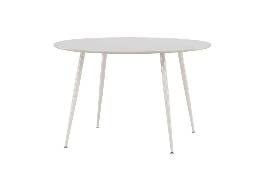 VENTURE DESIGN Plaza spisebord, rundt - beige MDF og stl (120)