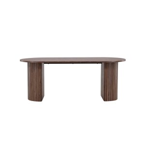 VENTURE DESIGN Härön matbord, ovalt - mocca MDF och stl (90x200)