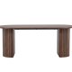 VENTURE DESIGN Hrn spisebord, oval - mocca MDF og stl (90x200)