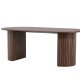 VENTURE DESIGN Hrn spisebord, oval - mocca MDF og stl (90x200)