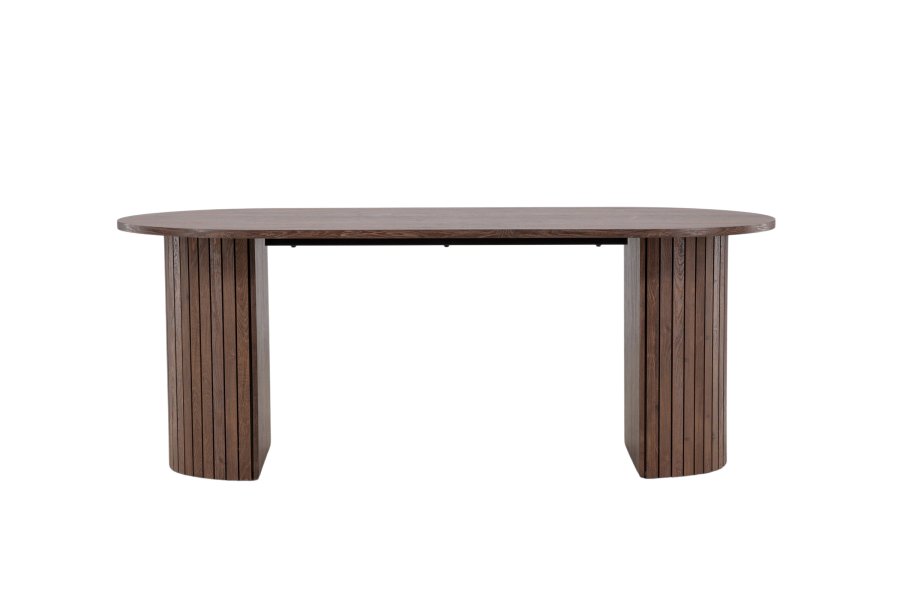 VENTURE DESIGN Hrn spisebord, oval - mocca MDF og stl (90x200)