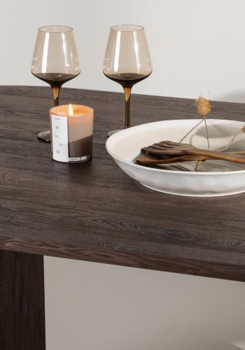 VENTURE DESIGN Hrn spisebord, oval - mocca MDF og stl (90x200)