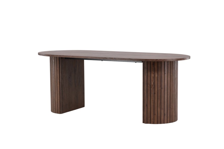 VENTURE DESIGN Hrn spisebord, oval - mocca MDF og stl (90x200)
