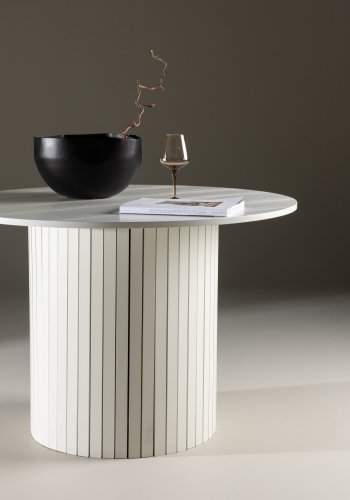 VENTURE DESIGN Härön spisebord, rundt - hvit MDF og stl (110)