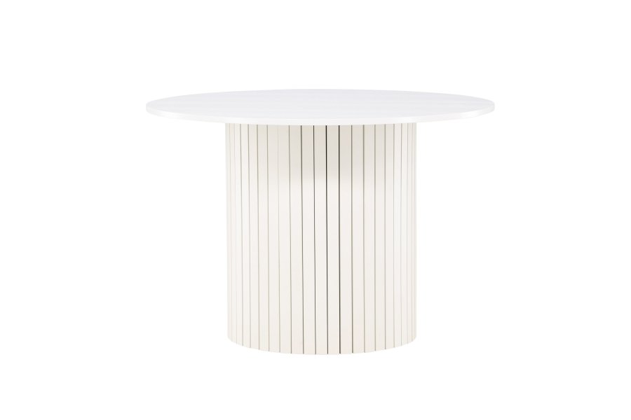 VENTURE DESIGN Härön spisebord, rundt - hvit MDF og stl (110)