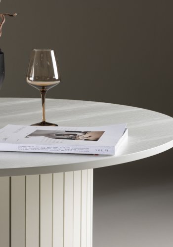 VENTURE DESIGN Härön spisebord, rundt - hvit MDF og stl (110)