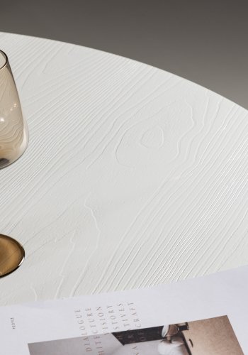 VENTURE DESIGN Härön spisebord, rundt - hvit MDF og stl (110)