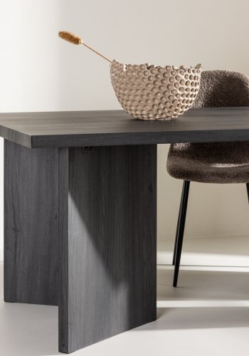 VIND COLLECTION Bassholmen spisebord, rektangulrt - svart MDF (90x180)
