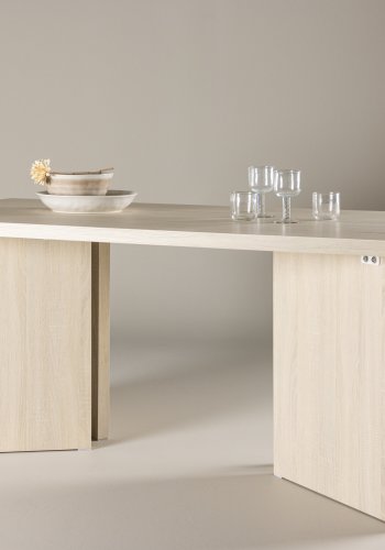VIND COLLECTION Bassholmen spisebord, rektangulrt - hvitkalket MDF (90x180)