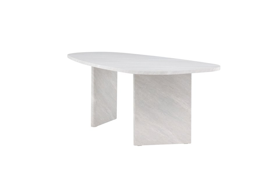 VENTURE DESIGN Grönvik Esstisch – MDF in weißer Betonoptik (220 x 100)