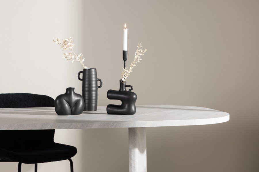 VENTURE DESIGN Grönvik Esstisch – MDF in weißer Betonoptik (220 x 100)