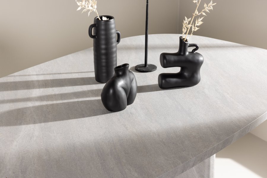 VENTURE DESIGN Grönvik Esstisch – MDF in weißer Betonoptik (220 x 100)