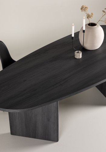 VENTURE DESIGN Grönvik Esstisch – schwarzes MDF (220x100)