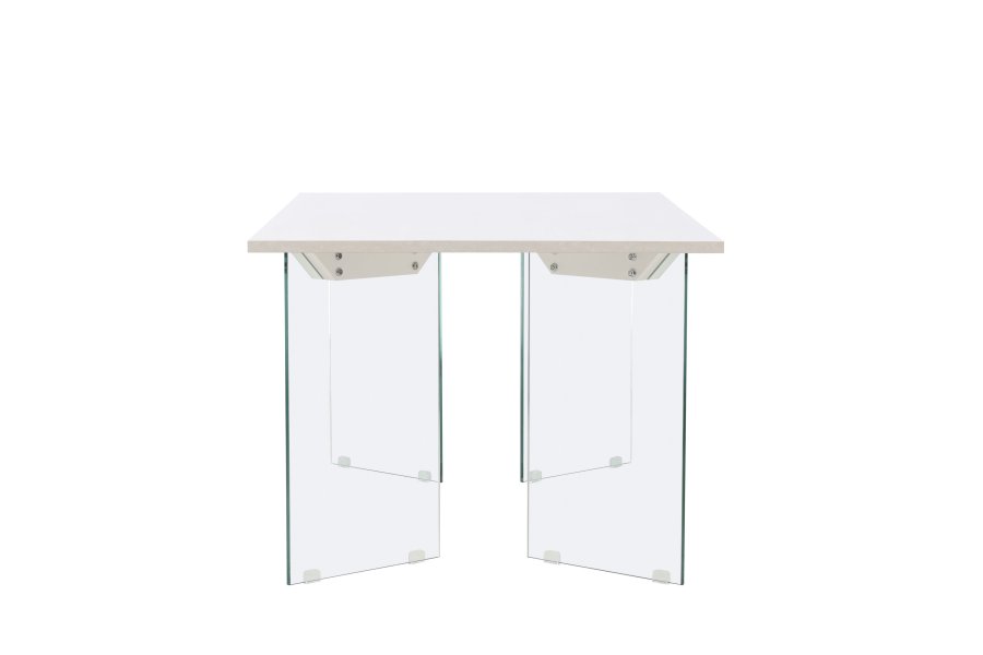 VENTURE DESIGN Ester spisebord, rektangulr - lysegr betonlook MDF og glas (100x180)