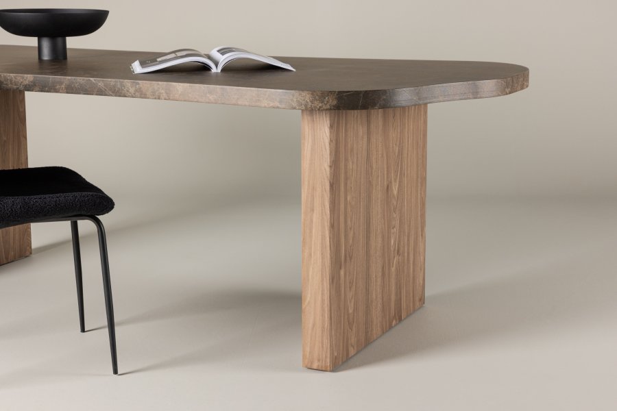 VINN KOLLEKSJON Eleonora spisebord, kologisk - brun marmorlook MDF (100x230)