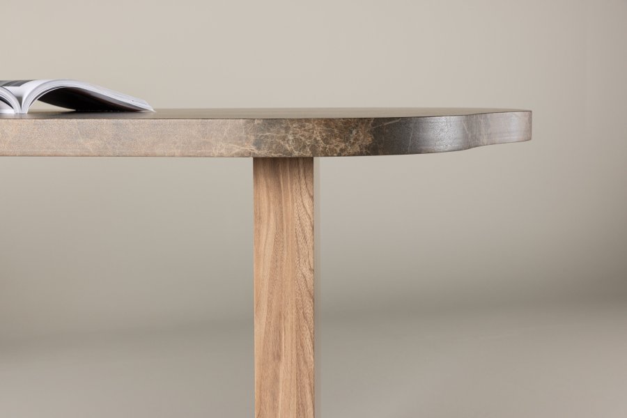 VINN KOLLEKSJON Eleonora spisebord, kologisk - brun marmorlook MDF (100x230)