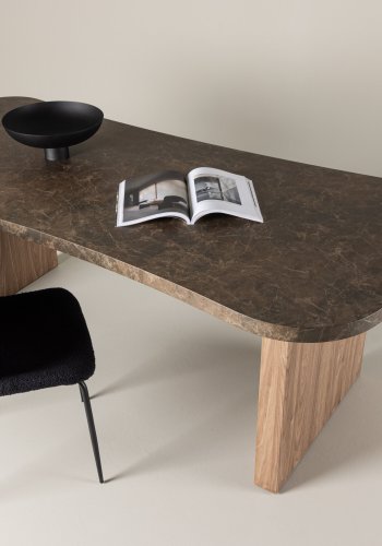 VINN KOLLEKSJON Eleonora spisebord, kologisk - brun marmorlook MDF (100x230)