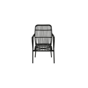 VENTURE DESIGN Rizal udendrs loungestol, m. armln - sort rattan og aluminium