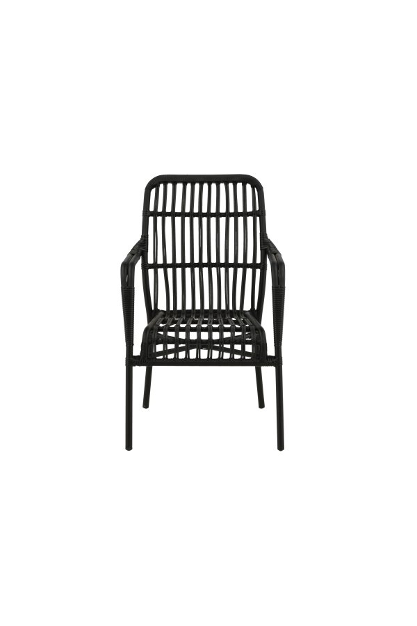 VENTURE DESIGN Rizal utendrs lenestol, med armlener - sort rotting og aluminium