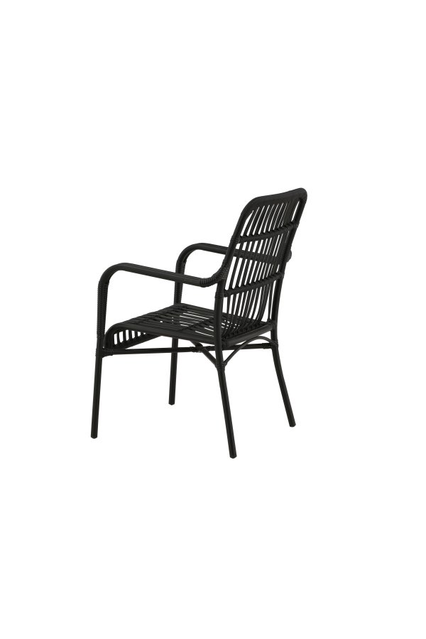 VENTURE DESIGN Rizal utendrs lenestol, med armlener - sort rotting og aluminium
