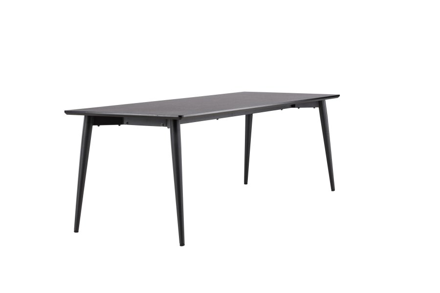 VENTURE DESIGN Ellis spisebord, rektangulr - sort MDF og stl ( 85x230)