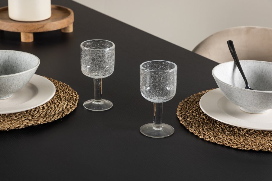 VENTURE DESIGN Ellis spisebord, rektangulr - sort MDF og stl ( 85x230)